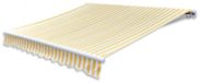 Syfax Gemotoriseerde zonwering met scharnierende armen, 600 cm, geel/wit