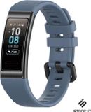 Strap-it Siliconen Smartwatch bandje - Geschikt voor Huawei band 3 / 4 Pro - Grijsblauw