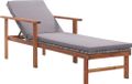 Prolenta Maison Exclusive - Transat avec coussin, en polyrotin, avec structure en bois d'acacia massif, couleur gris