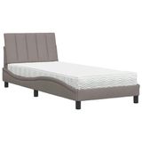 vidaXL Bed Hanko Stof Taupe 140x200 cm