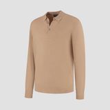 MERSO Polo – Longsleeve Trui – 100% Merino Wol – Sahara Sand