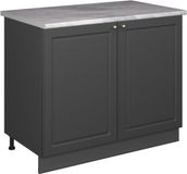 Vicco Wastafelkast Fame-Line, Anthrazit-Gold Landhaus/Antraciet, 100 cm, WB Marmer