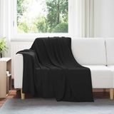 vidaXL Couverture polaire noir 200 x 150 cm