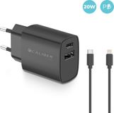 Caliber USB C Adapter - Snellader - 20 Watt - Zwart