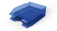 Durable Briefbakje BASIC A4, blauw doorschijnend, opbergvakken stapelbaar, 6 stuks, 1701674540