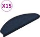 vidaXL Tapis d'escalier auto-adhésifs 15 pièces 65x21x4 cm bleu marine