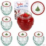MamboCat 6-delige set jamfles 580ml FRUTTA VASO met fruit-relief + TO82 deksel Kerstdroom