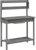 vidaXL Oppottafel met spoelbak 147,5x44x139,5 cm vurenhout grijs