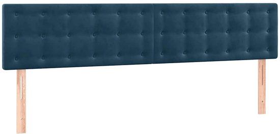 vidaXL Hoofdbord 200x5x78/88 cm fluweel donkerblauw