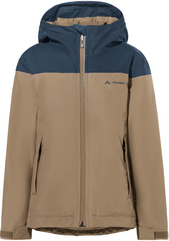 VAUDE Kids Lulea 2L Padded Jacket, Jas, Regenjas, outdoorJas, Regenjas, met kap, Hardshell Jas, Regenjas, waterdicht, Kinderen, Outdoorjas, Unisex, 134, Oat, 50-100% gerecycled polyester, Herfst/Winter, 2025