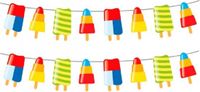 Folat Party Products Folat Bv IJsjes zomer thema feest slingers - 2x stuks - 10 meter