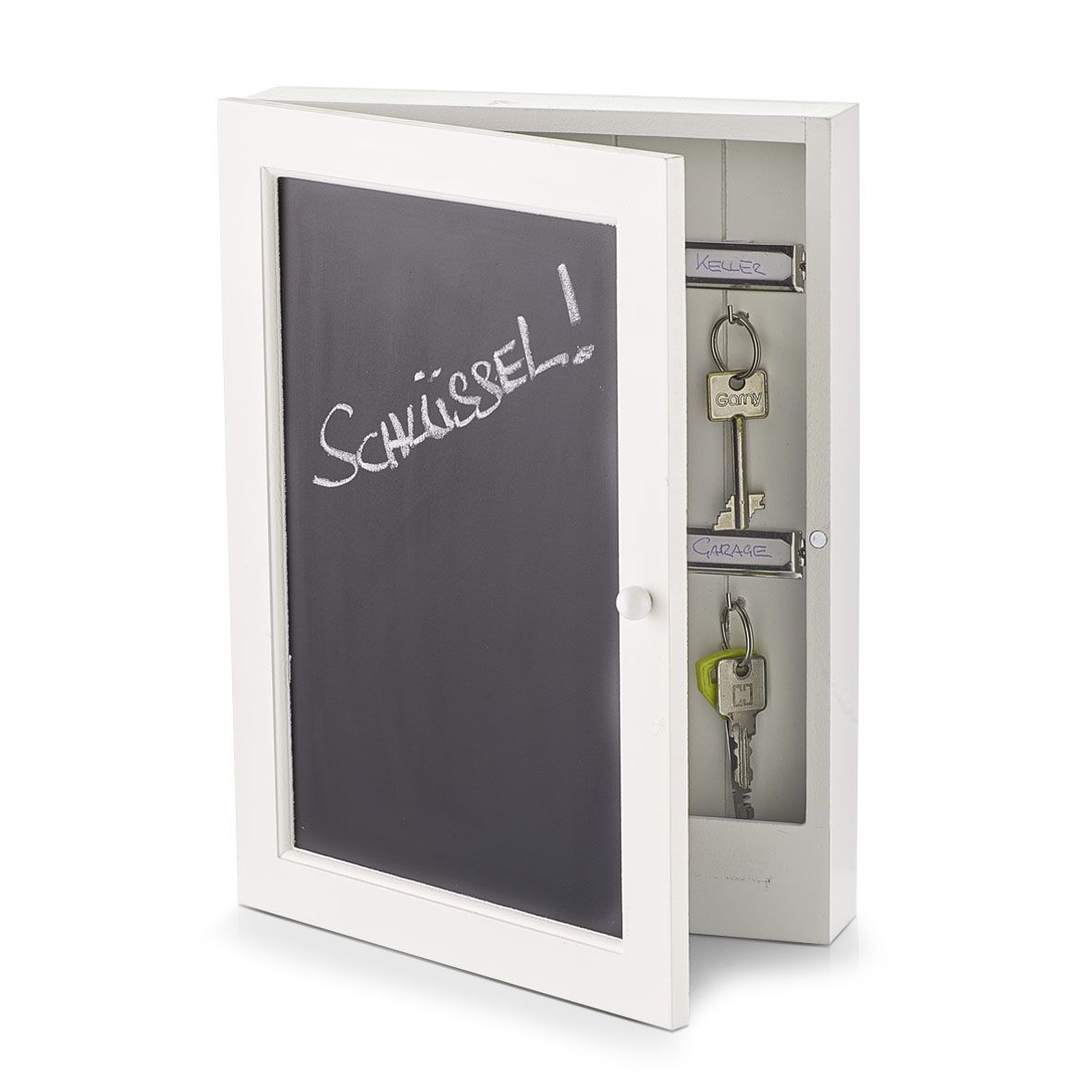 Zeller Present 15124 Sleutelkast - Zwart/Wit - 220 x 50 x 300 mm - MDF