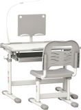 HOMCOM Kinderstudietafel en stoelenset - PP - 70x50x105cm - Grijs