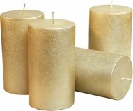LOBERON Kaars set van 4 Braga goudkleurig