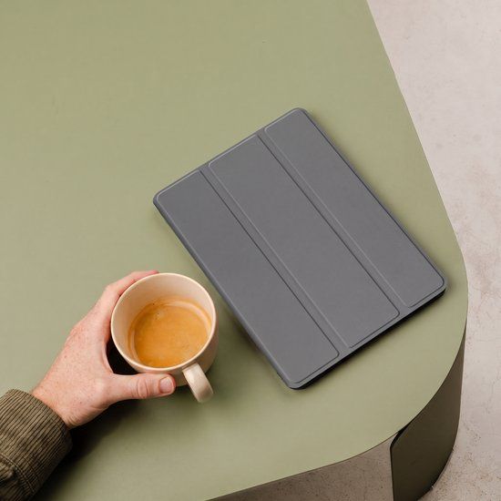 imoshion Tablet Hoes - Geschikt voor Apple iPad Air 2 (2014) / Air 1 (2013) / 6e generatie (2018) 9.7 inch / 5e generatie (2017) 9.7 inch - Trifold Bookcase - Grijs