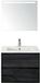 BES LED Porto Badmeubelset 70 cm - Black Oak - Keramische Wastafel Wit Slim met Sence Spiegel
