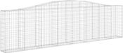 vidaXL Mur en gabion voûté 400x30x100/120 cm fer galvanisé
