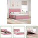 Vidaxl Lits Modernes - Lit Avec Rangement Et Matelas Rose 160 X 200 Cm Velours