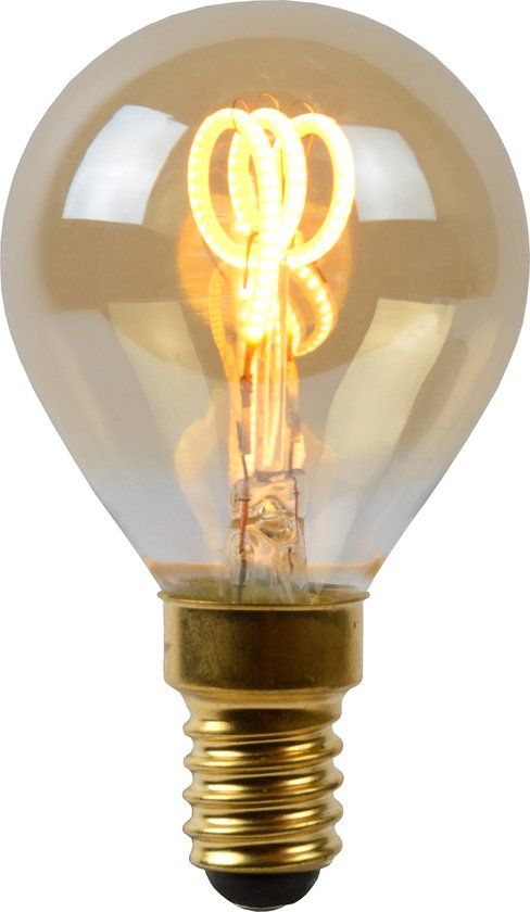 Lucide P45 LED Filament Lamp - E14 - 3W - 2200K - Amber - Dimmable