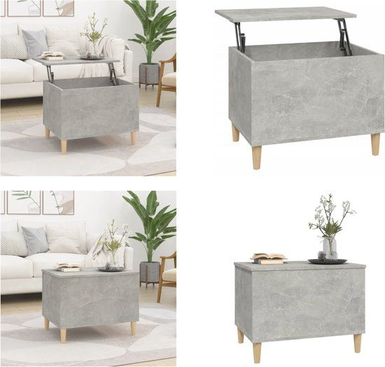 vidaXL Salontafel 60x44,5x45 cm bewerkt hout betongrijs