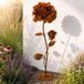 3D-roos, décoration de jardin en métal, 120 cm