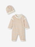 Vertbaudet Babyset pakje en muts van gestreept tricot