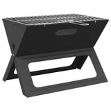 VidaXL Buitenbarbecue & Grill Tafelblad Houtskool + Brandhout Zwart