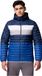 Columbia Heren Powder Pass jas met capuchon, puffer jas, Mtn Blue, Coll Navy, wit, Colm Grey, XL