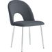 Lot de 4 chaises Teddy Chrome Velours - Anthracite