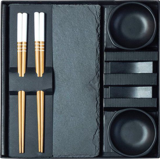 JADE TEMPLE Sushi-set voor twee personen - zwart - hout
