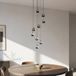 Lucande Hayley suspension - 9 points lumineux - Verre, métal - Clair, noir