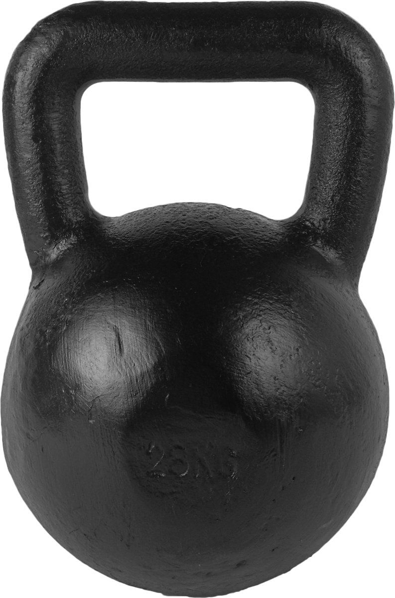 Tunturi Kettlebell - 28 kg met rubberen onderkant - Zwart