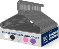 SereneLife Kleerhangers, plastic Hanger, kledinghanger 50-delige set anti-slip, ruimtebesparende kastorganizers, duurzaam en sterk voor shirts, truien, hoodies, kinderkleding en jurken, ultradun, lichtgewicht.