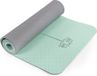 Bol tapis de yoga antidérapant tapis de gymnastique TPE tapis de fitness pour yoga tapis d'exercice avec sangle de transport tapis de sport 183 cm x 61 cm x 0,6/0,8 cm vert matcha et gris