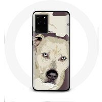 Maniacase Hoesje voor Samsung Galaxy S11 PLUS Hond Pitbull Wit tekening