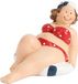 Gerkimex Home decoratie beeldje dikke dame - liggend - rood badpak - 10 cm