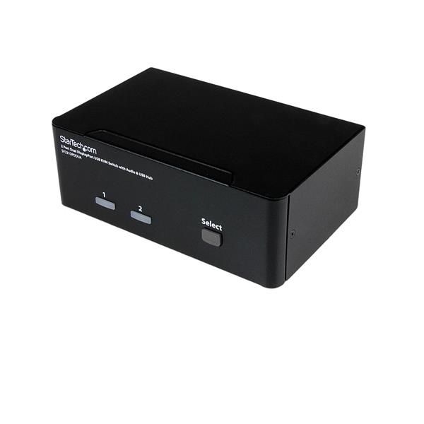 StarTech.com 2-Port DisplayPort KVM Switch with Audio and USB 2.0 Hub - 4K