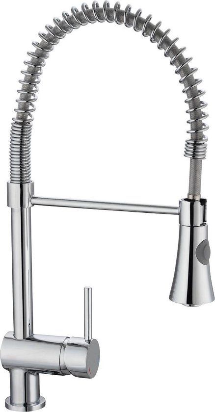 SCHÜTTE Cornwall Design Keukenkraan - Mengkraan - Draaibare Uitloop met Spiraalveer - Chroom
