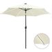 Parasol de jardin-parasol de balcon et lumières LED mât en aluminium blanc sable 337951