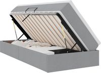 vidaXL Opbergbed met matras, lichtgrijs, 90 x 190 cm, polyester