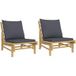 Maison Exclusive - Lot de 2 chaises de jardin avec coussins bambou gris foncé