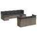vidaXL 11-delige loungeset met kussens, polyrattan, grijs