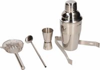 Merkloos RVS cocktailshaker set 5 delig