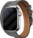 Strap-it Double Tour leren bandje - Grijs