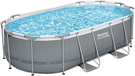 Bestway Power Steel Oval Pool Set - 427cm - Gray