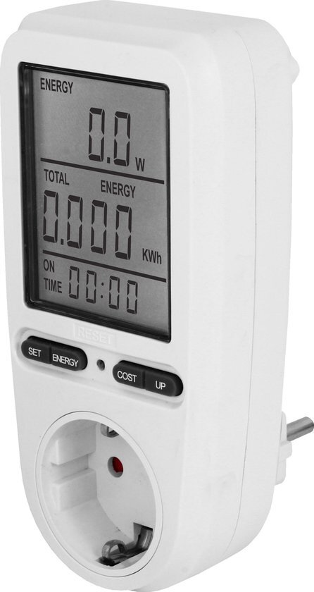 Ecosavers Energiemeter groot display energieverbruiksmeter electriciteitsmeter energieverbruik meter energiemeter met Nederlandse plug niet voor Belgie