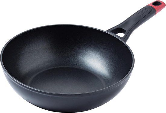 Zwart Pyrex Optima Wok Pan - 28 cm - Black - Aluminium