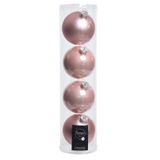 Decoris 12x Lichtroze glazen kerstballen 10 cm Mat