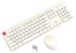 Clavier et souris rétro machine à écrire sans fil - 2,4 GHz - 104 touches - Beige