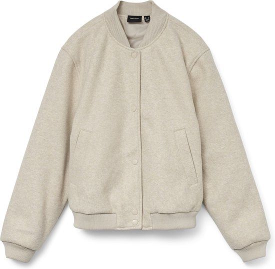 Vero Moda Vmfortune Short Bomber Jacket Ga Noos - Oatmeal/melange - Women's Size M